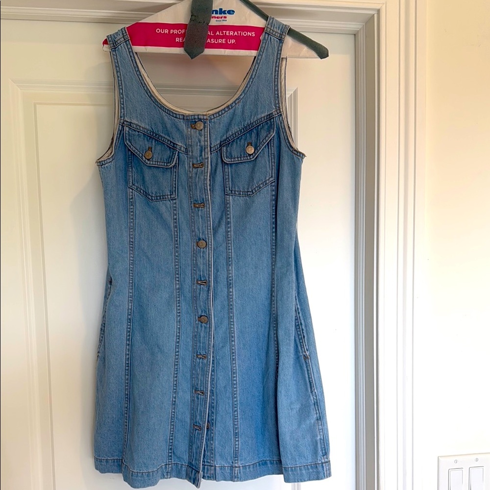 Madewell Blue Denim Button-Down Dress.